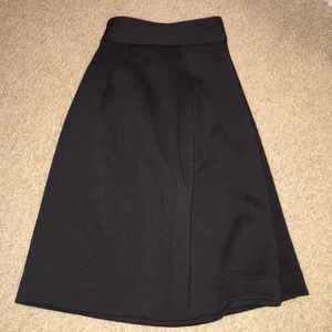 Black pleated glossy finish skirt